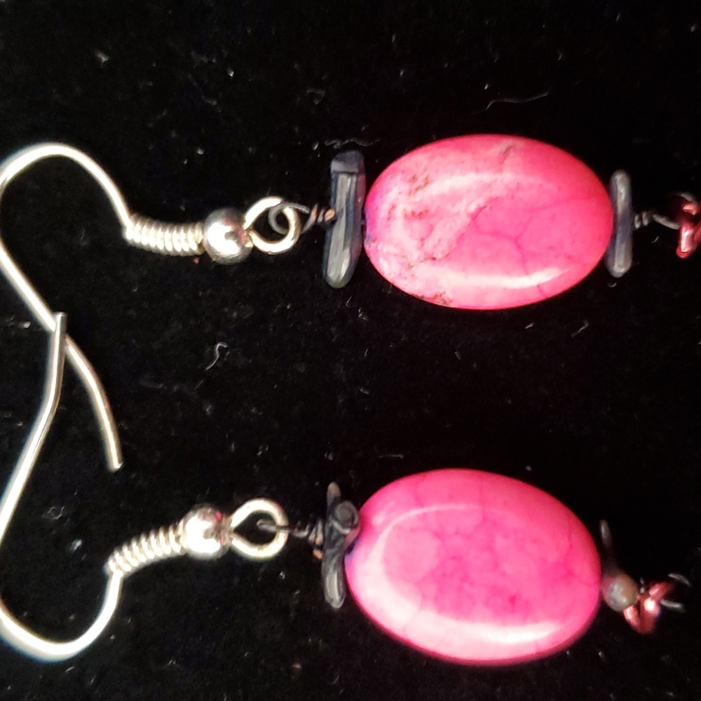 Turquoise & coral earrings.